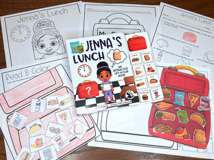 Clearance Jenna's Lunch (opened-like new)  ~  Lift-a-Flap Board Book + downloadable extras (Clothing Theme)