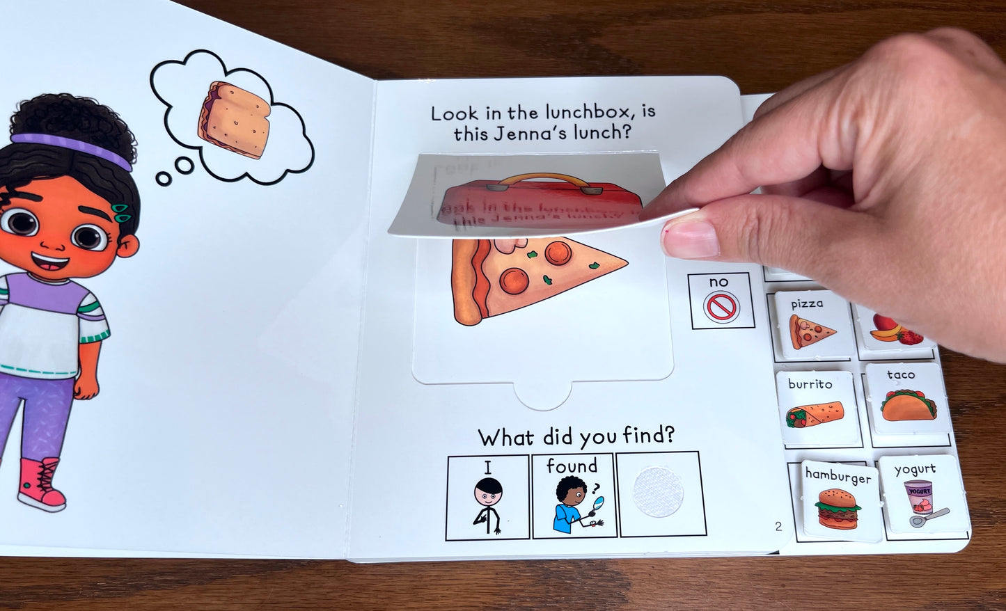 Clearance Jenna's Lunch (imperfection)  ~  Lift-a-Flap Board Book + downloadable extras (Clothing Theme)