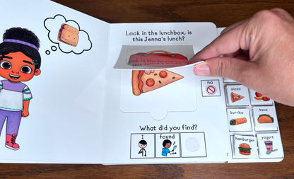 Clearance Jenna's Lunch (opened-like new)  ~  Lift-a-Flap Board Book + downloadable extras (Clothing Theme)