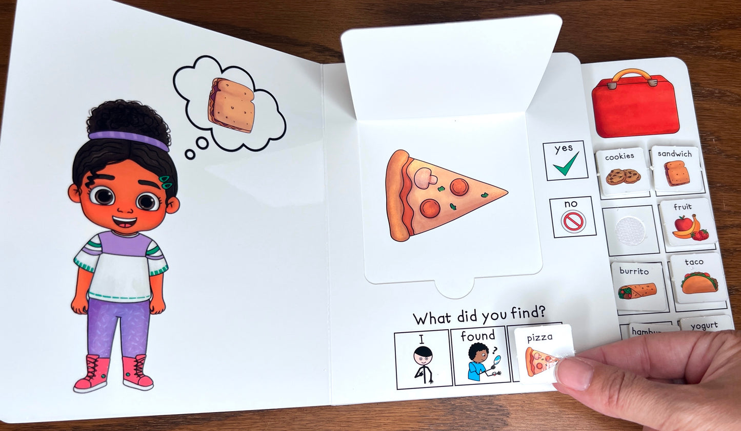 Clearance Jenna's Lunch (imperfection)  ~  Lift-a-Flap Board Book + downloadable extras (Clothing Theme)