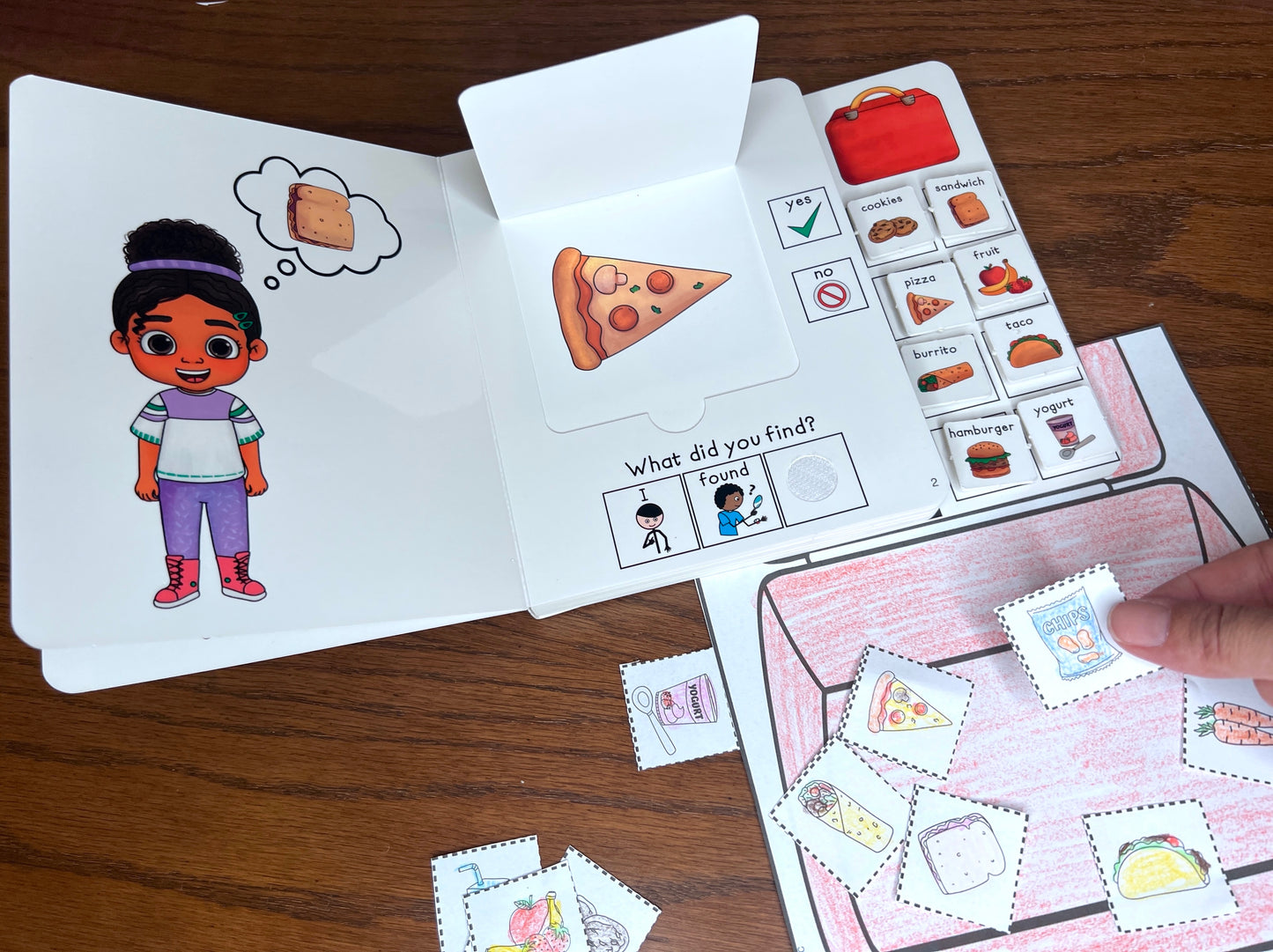 Clearance Jenna's Lunch (imperfection)  ~  Lift-a-Flap Board Book + downloadable extras (Clothing Theme)