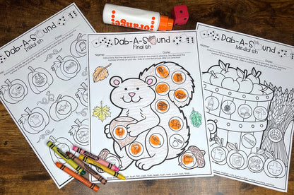 Dab a Sound Fall Edition ~ Print & Go for Articulation Speech Therapy