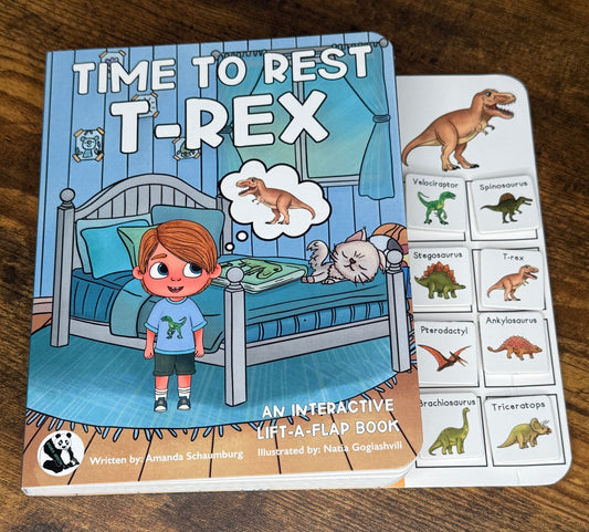 NEW! Time to Rest T-Rex ~  Lift-a-Flap Board Book + downloadable extras