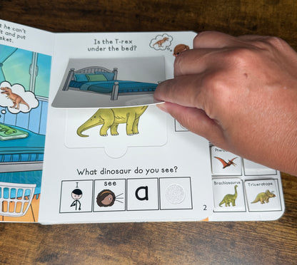 NEW! Time to Rest T-Rex ~  Lift-a-Flap Board Book + downloadable extras