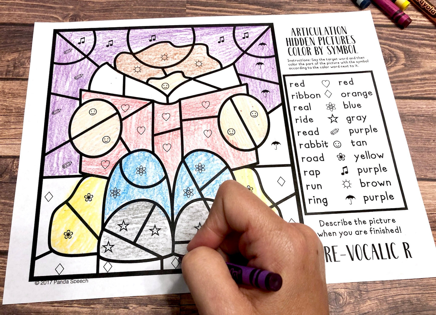 Color by Symbol Hidden Pictures - Back to School ~ A Speech Therapy Articulation Activity