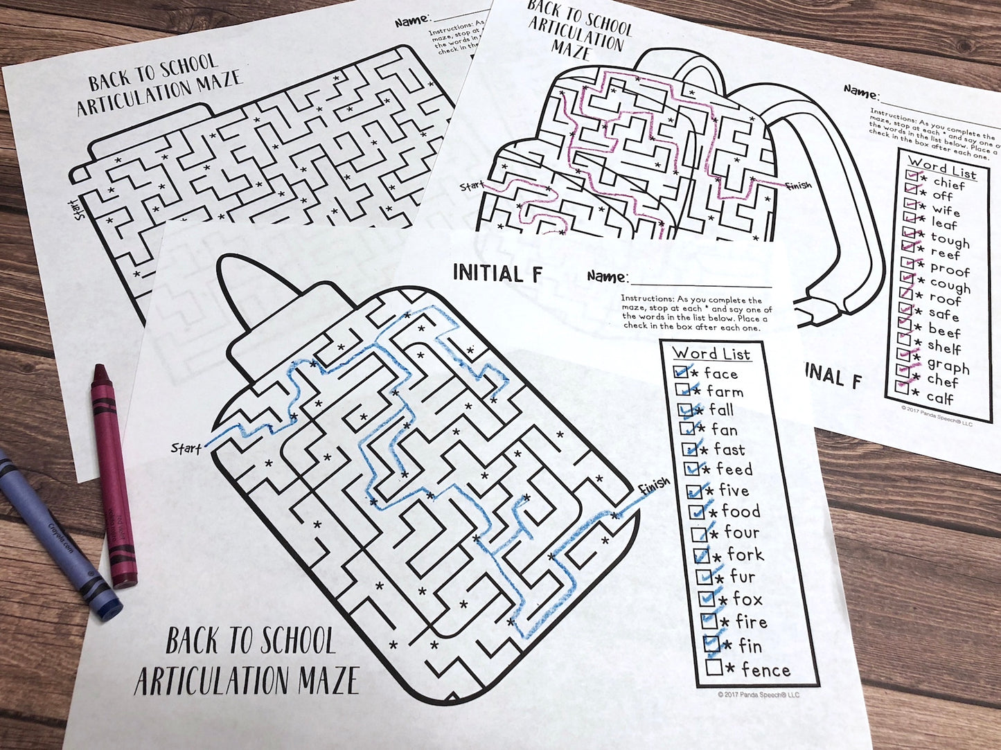 Back to School Articulation Mazes ~ No Prep Speech Therapy