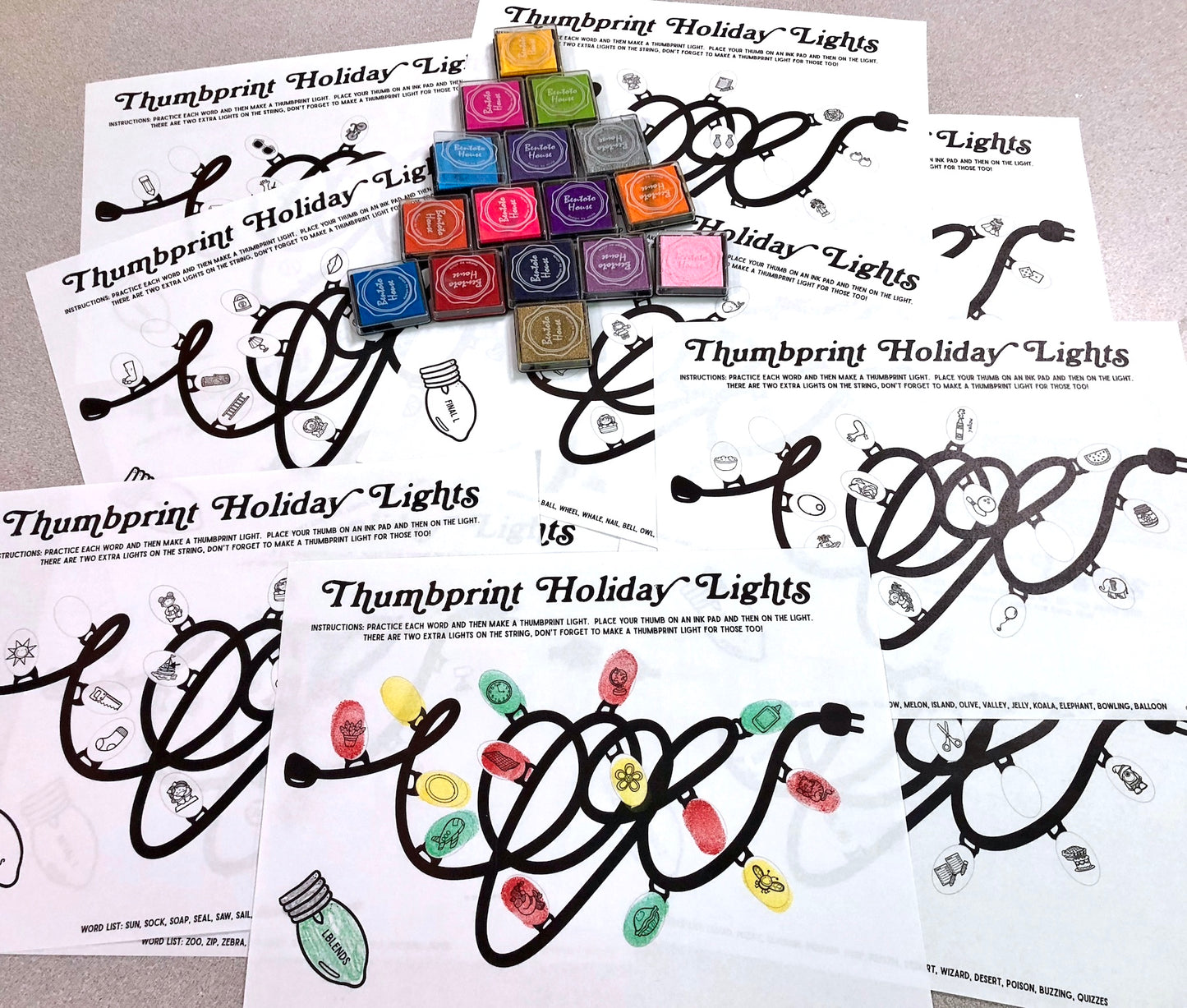 Holiday Lights Thumbprints A Speech Therapy Craft Activity ~ Articulation Practice