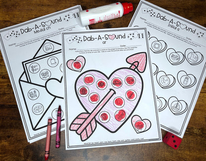 Dab a Sound Sweet Heart  Edition ~ Print & Go for Articulation SpeechTherapy