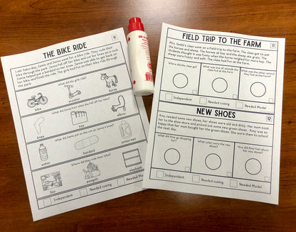 Simple Story Comprehension with picture support, great for  AAC Users (Print and make activity)