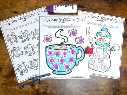 Dab a Sound Winter Edition ~ Print & Go for Articulation Speech Therapy