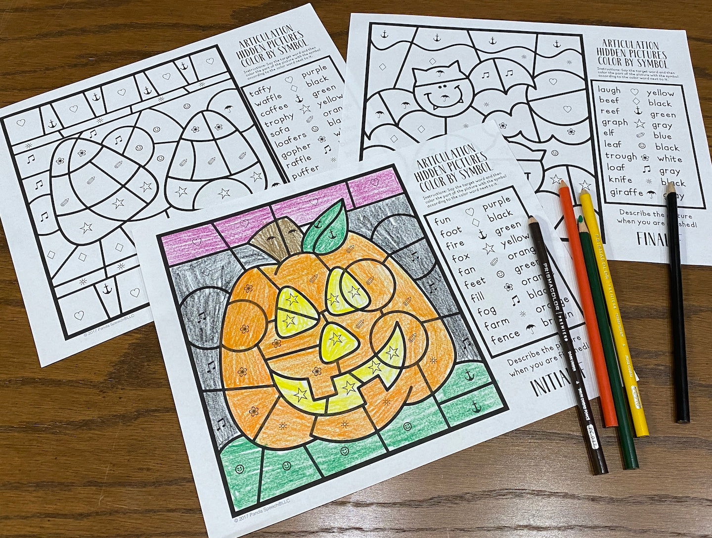 Color by Symbol Hidden Pictures - Halloween ~ A Speech Therapy Articulation Activity