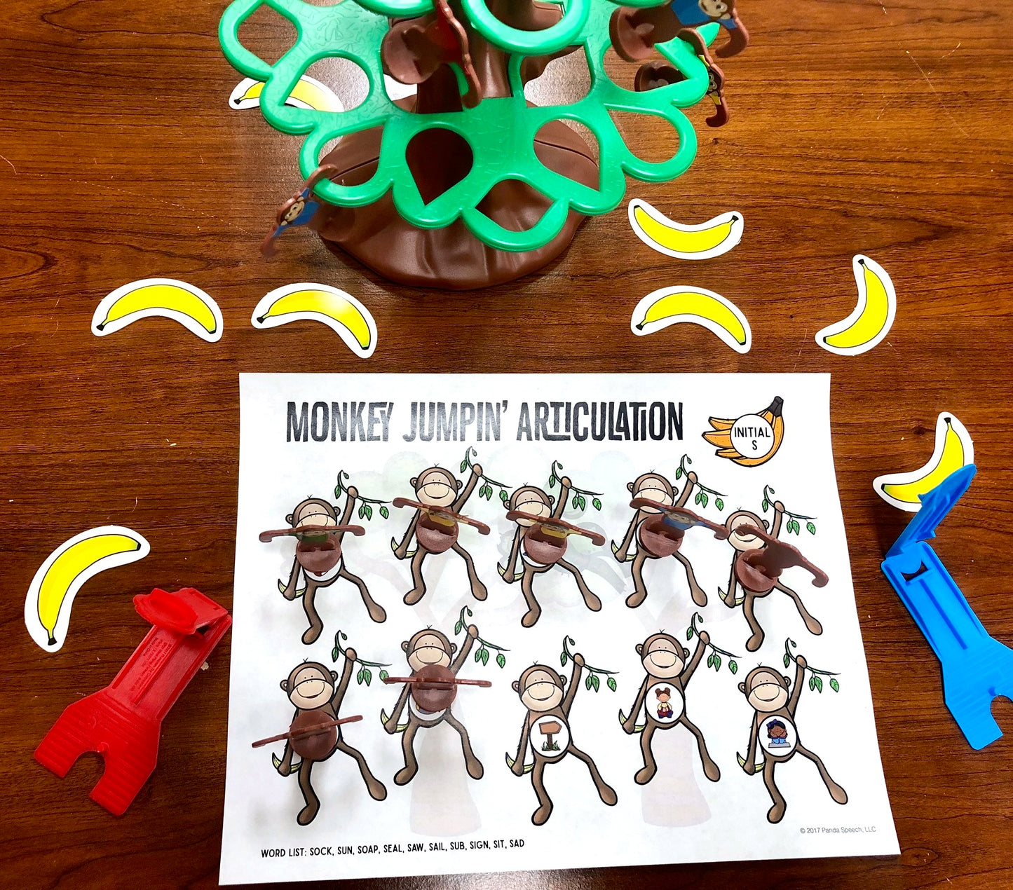 Monkey Jumpin' or Barrel of Monkeys Articulation ~ Speech Therapy Game Companion for ANY Monkey themed game