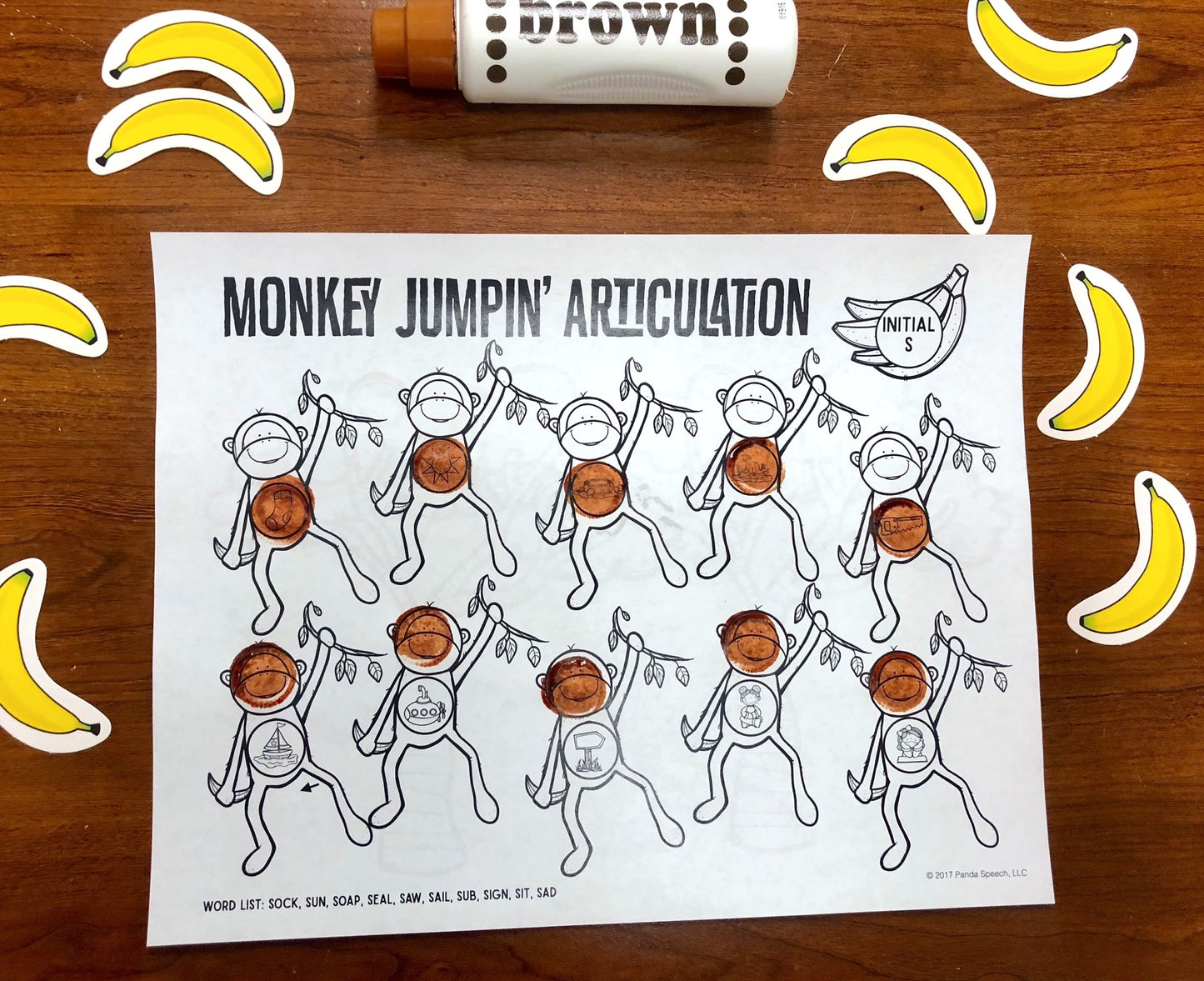 Monkey Jumpin' or Barrel of Monkeys Articulation ~ Speech Therapy Game Companion for ANY Monkey themed game