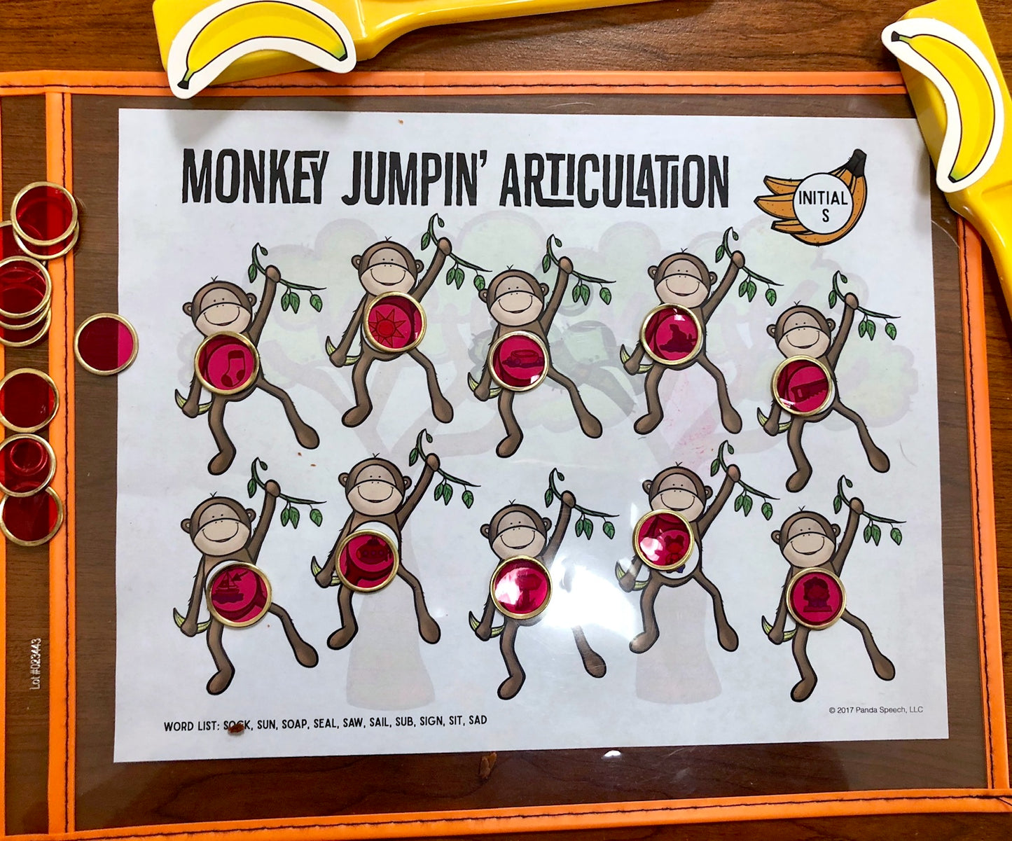 Monkey Jumpin' or Barrel of Monkeys Articulation ~ Speech Therapy Game Companion for ANY Monkey themed game