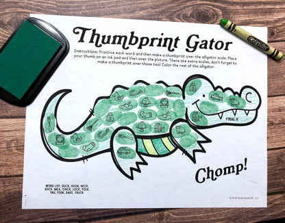 Gator Thumbprints A Speech Therapy Craft Activity ~ Articulation Practice