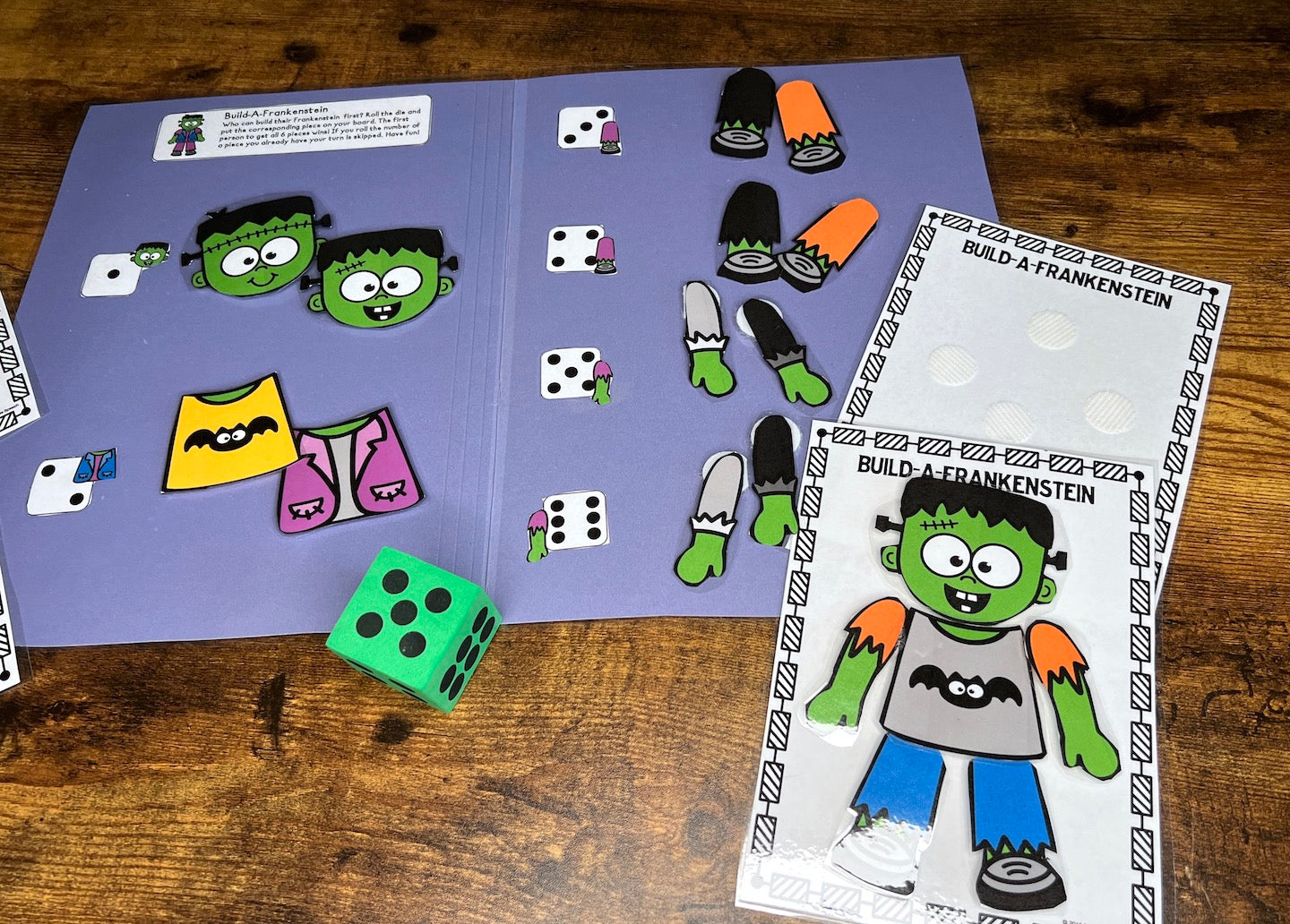 Build A Frankenstein Open Ended Dice Game + BONUS worksheets