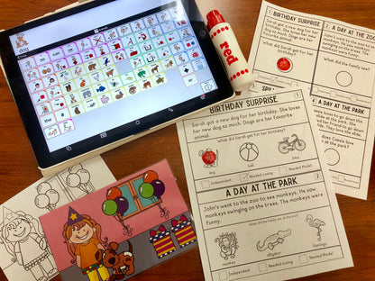 Simple Story Comprehension with picture support, great for  AAC Users (Print and make activity)