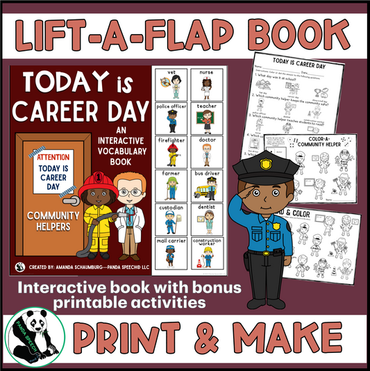 Today is Career Day Lift a Flap Book about community helpers (Print & Make Book)