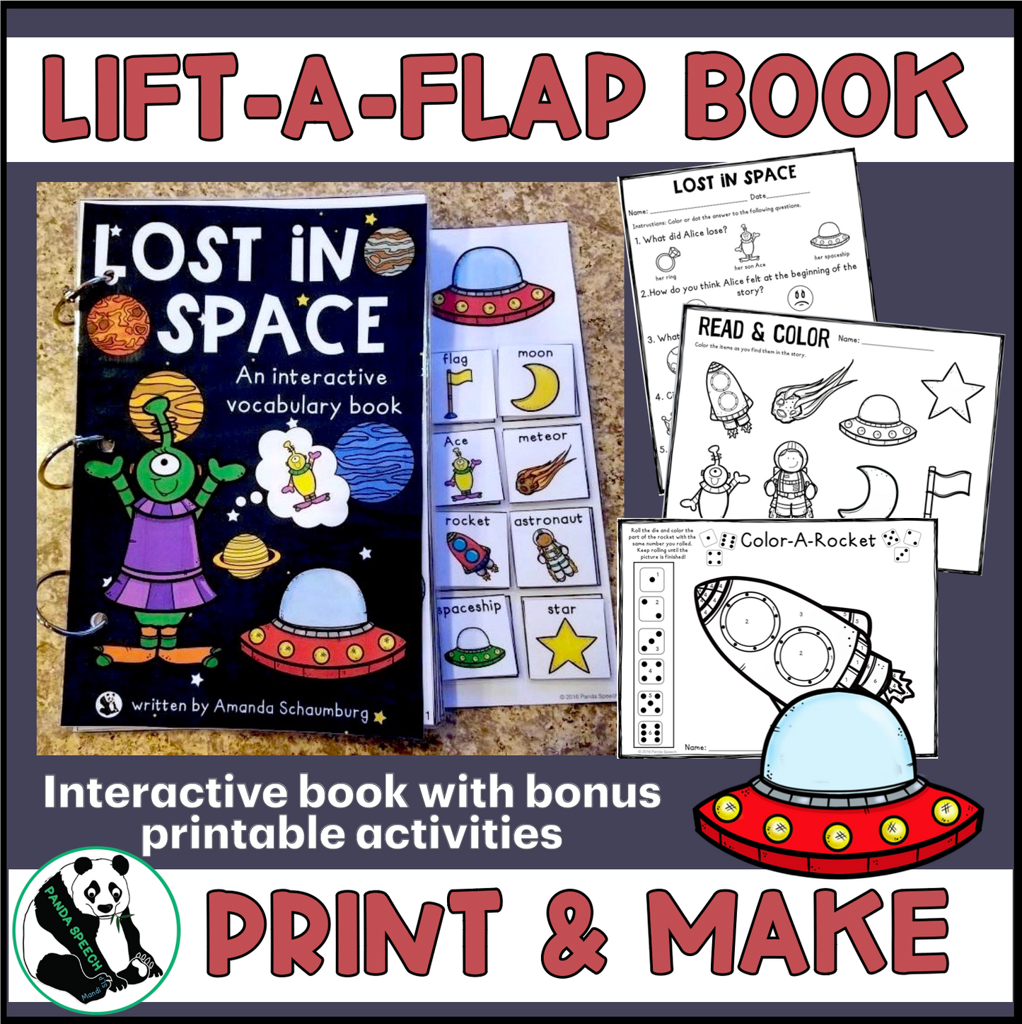 Lost in Space Lift a Flap Book  (Print & Make Book)