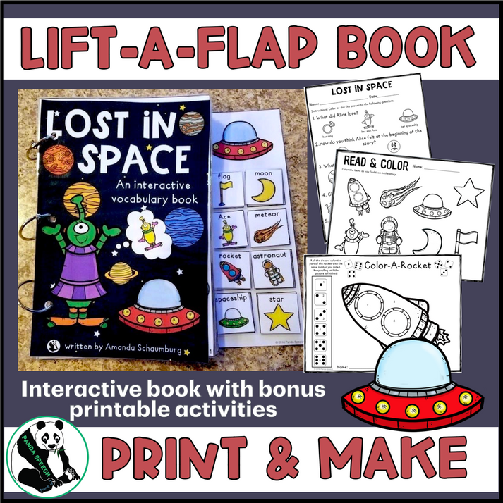 Lost in Space Lift a Flap Book (Print & Make Book) – Panda Speech LLC