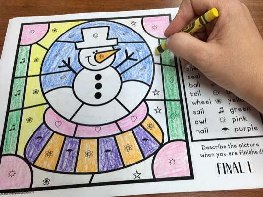 Color by Symbol Hidden Pictures - WINTER ~ A Speech Therapy Activity (Articulation and Language)