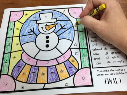 Color by Symbol Hidden Pictures - WINTER ~ A Speech Therapy Activity (Articulation and Language)