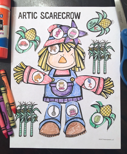 Articulation Scarecrow ~ Speech Therapy Cut & Paste Craft