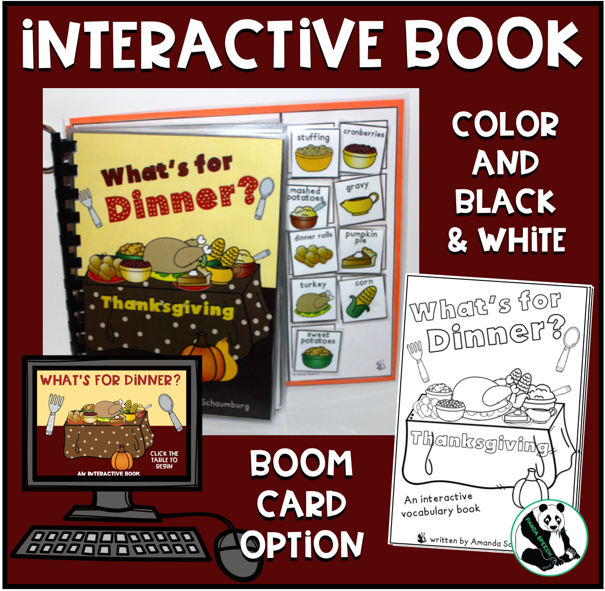 What's For Dinner? An Interactive book and carft with BOOM Card Book Option (PRINT & MAKE BOOK)