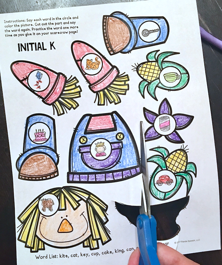 Articulation Scarecrow ~ Speech Therapy Cut & Paste Craft