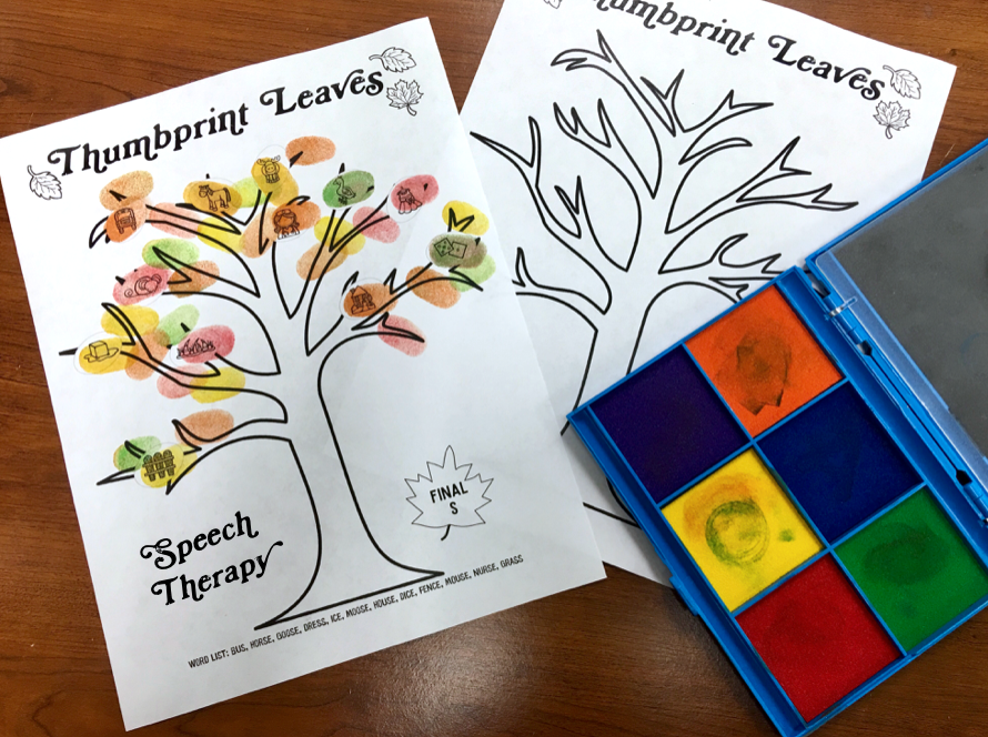 Falling Leaves Thumbprints A Speech Therapy Craft Activity ~ Articulation Practice