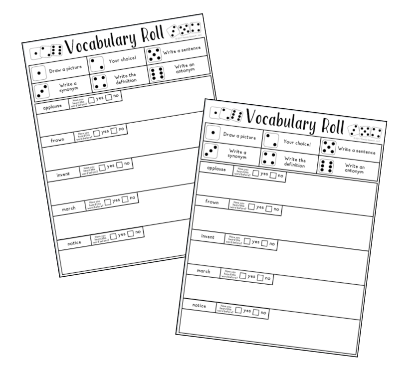 Vocabulary Roll with Tier II Words ~ Language and Vocabulary Dice Activity