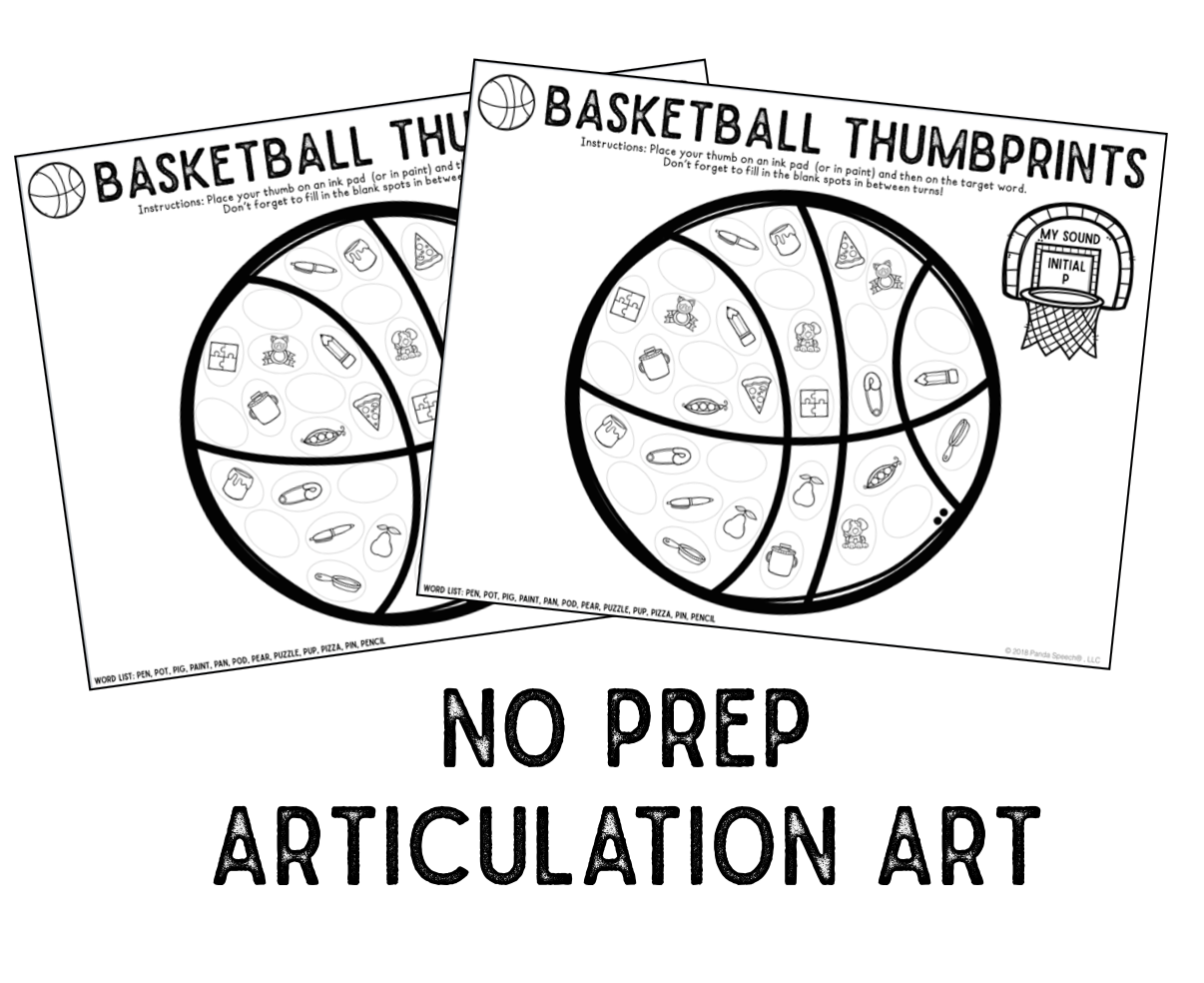 Basketball Thumbprints A Speech Therapy Craft Activity ~ Articulation Practice