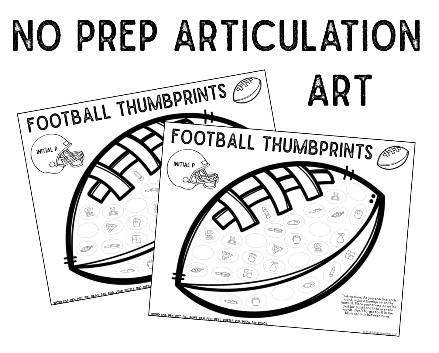 Football Thumbprints A Speech Therapy Craft Activity ~ Articulation Practice