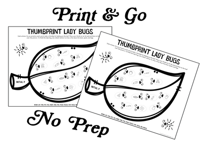 Lady Bug Thumbprints A Speech Therapy Craft Activity ~ Articulation Practice