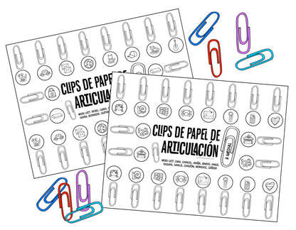 Clips de Papel de Articulación: A speech therapy activity