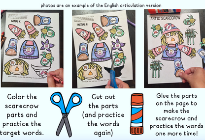 Epantapajáros de Articulación ~ Speech Therapy Cut & Paste Craft in Spanish