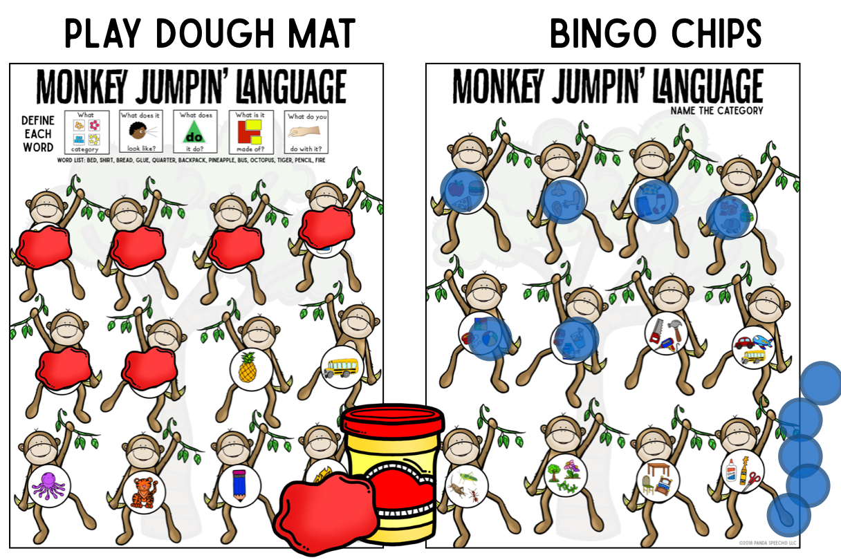 Monkey Jumpin' or Barrel of Monkeys Language~ Speech Therapy Game Companion for ANY Monkey Game