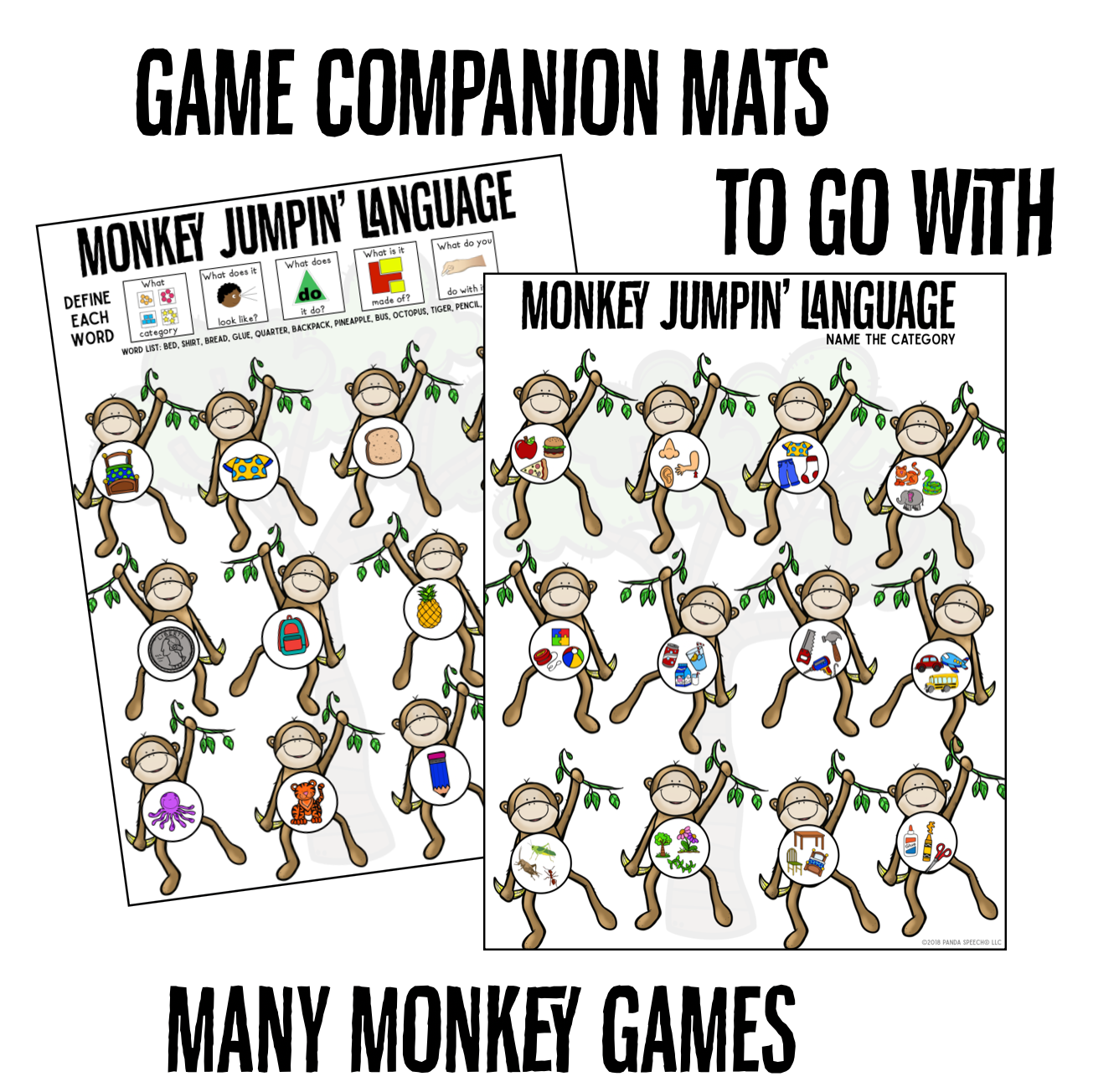 Monkey Jumpin' or Barrel of Monkeys Language~ Speech Therapy Game Companion for ANY Monkey Game