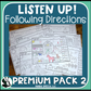 Premium Listen Up Following Directions Pack #2  Worksheets LIMITED TIME OFFER