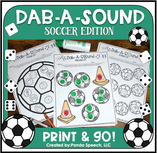 Dab a Sound Soccer Edition ~ Print & Go for Articulation SpeechTherapy