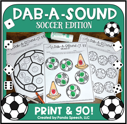 Dab a Sound Soccer Edition ~ Print & Go for Articulation Speech Therapy