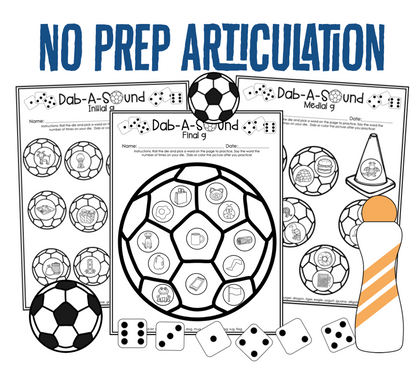 Dab a Sound Soccer Edition ~ Print & Go for Articulation Speech Therapy