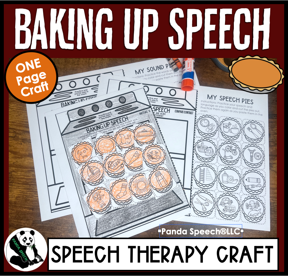 Baking Up Speech ~ One Page Speech and Language Craft