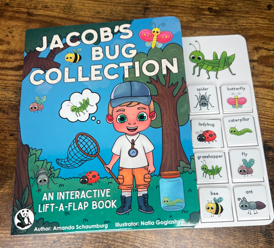 (**Out of stock: re-stock April 2024) Jacob's Bug Collection ~  Lift-a-Flap Board Book + downloadable extras