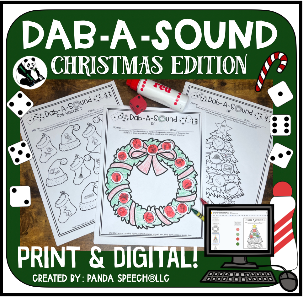 Dab a Sound Christmas Edition ~ Print & Go for Articulation SpeechTherapy