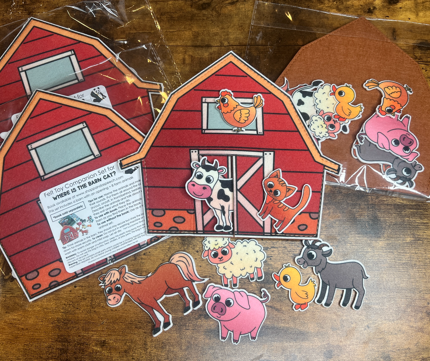 Felt Story Companion Set for Where is the Barn Cat?~ Felt barn and animals