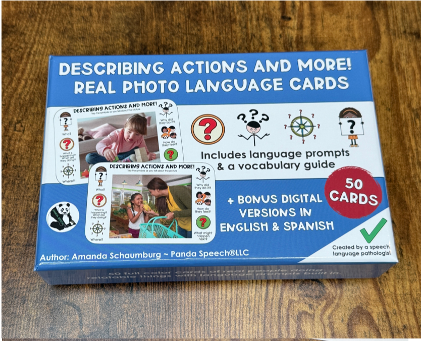 Real Photo Language Cards: Describing Actions & More (Physical Cards)