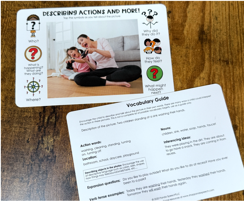 Real Photo Language Cards: Describing Actions & More (Physical Cards)