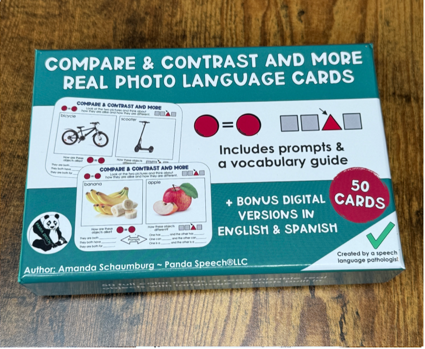 Real Photo Language Cards: Compare and Contrast & More (Physical Cards)