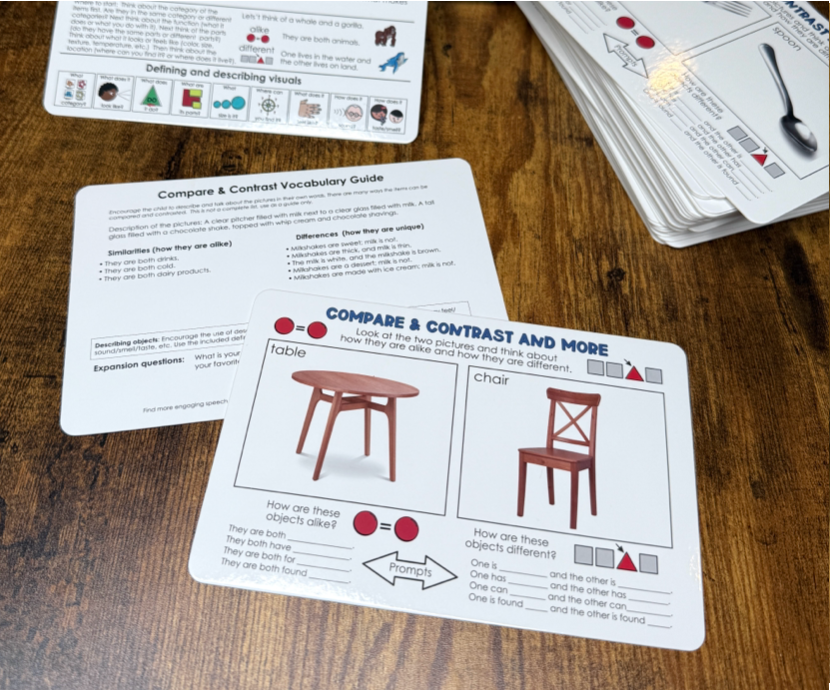 Real Photo Language Cards: Compare and Contrast & More (Physical Cards)